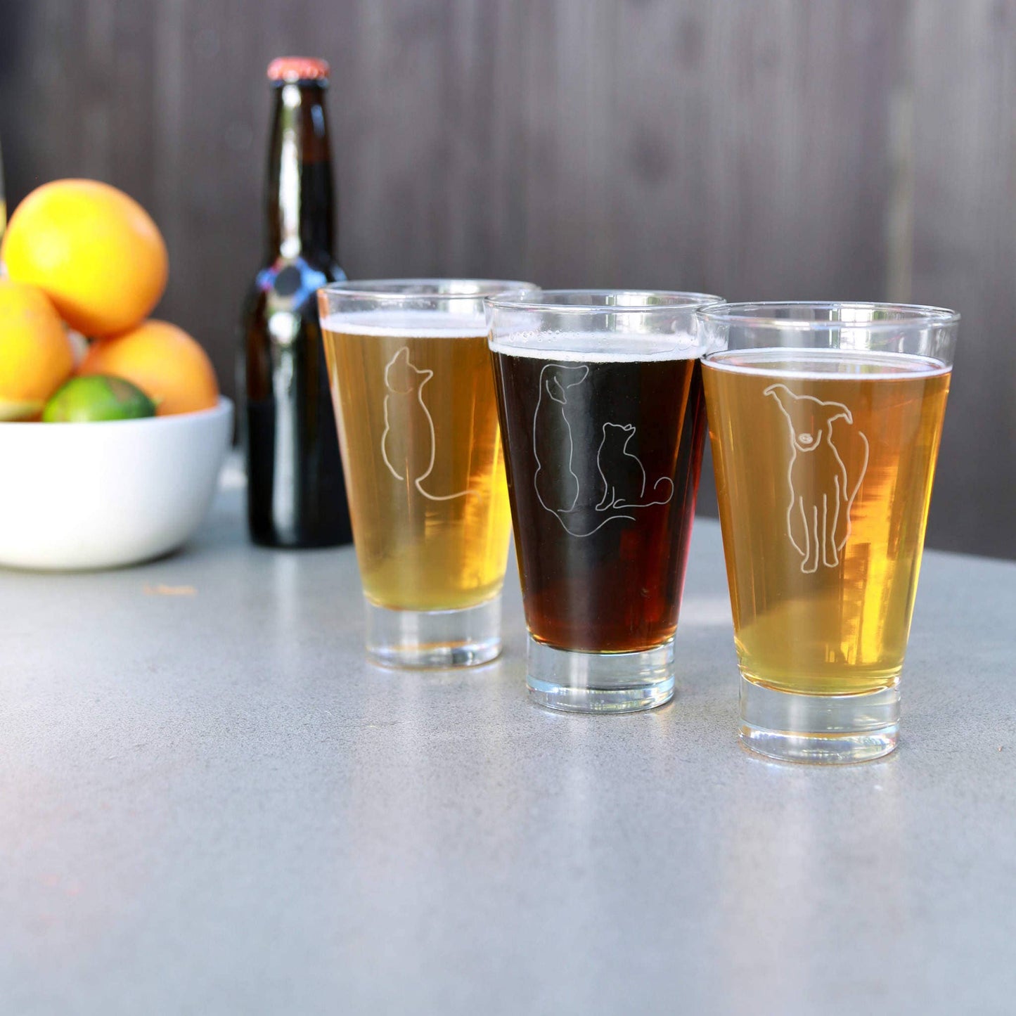 Libbey Modern Pets BFF's Hi-Ball Glasses, 14oz