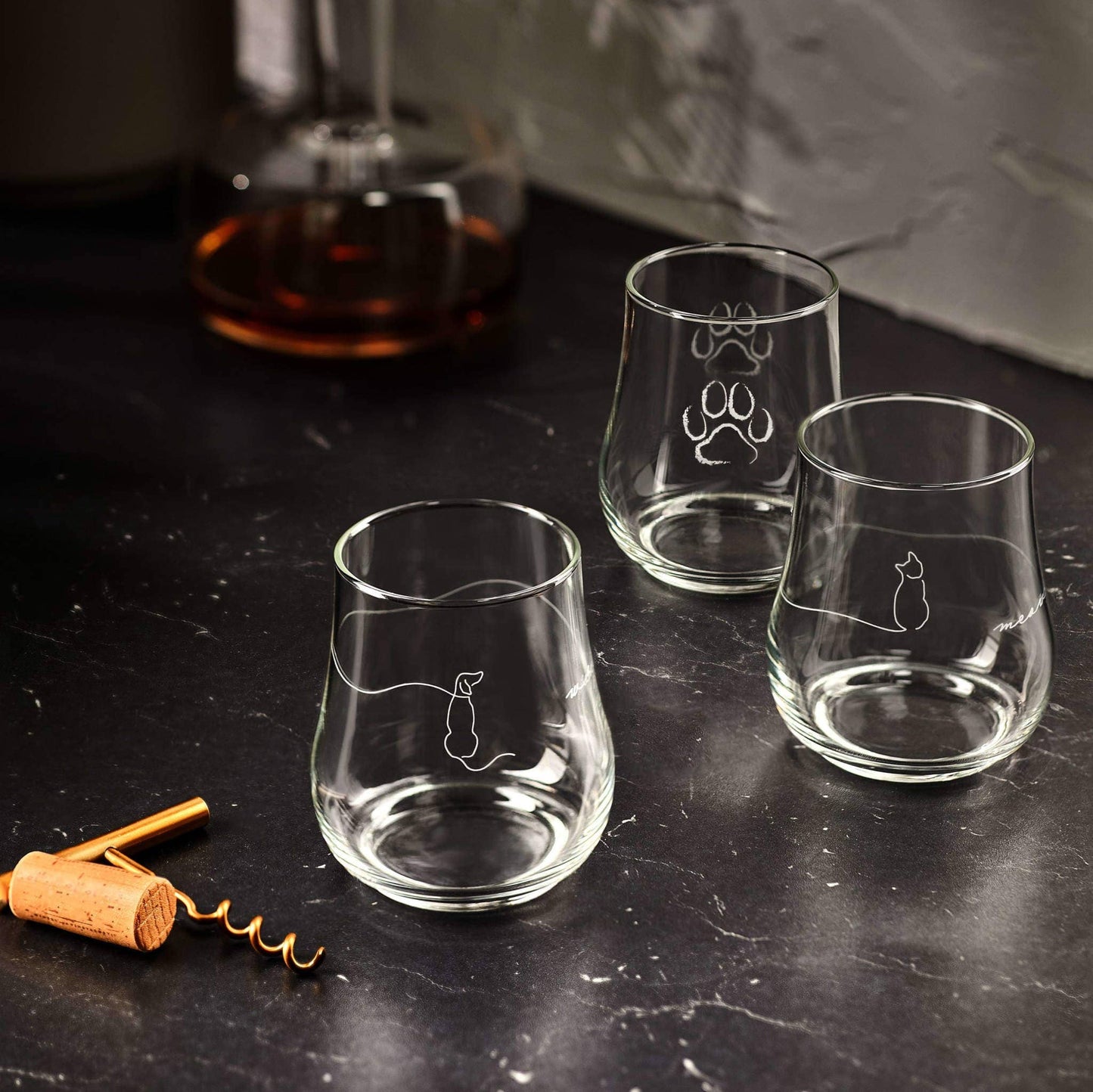 Libbey Modern Pets Posh Paw Glasses, 17oz