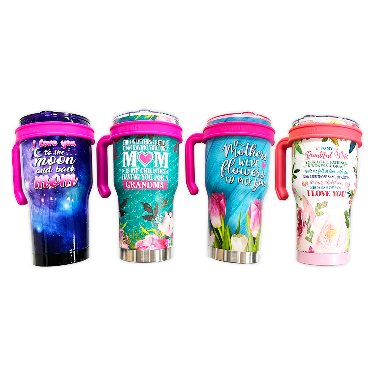 Insulated 30 oz Cup with Handle Mom Theme