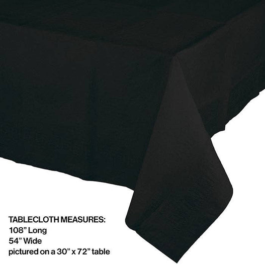 Black Velvet Value Friendly Plastic Table Cover, 1/Pkg