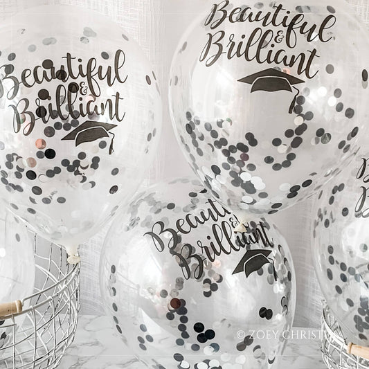 Beautiful & Brilliant Confetti Filled Balloons, 5pk