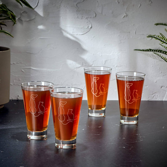 Libbey Modern Pets BFF's Hi-Ball Glasses, 14oz