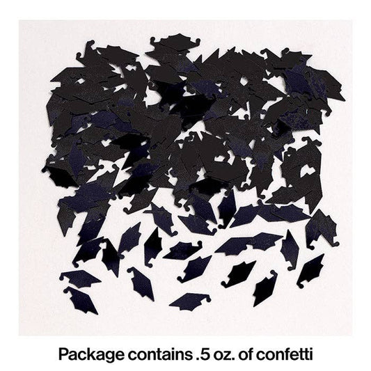Graduation Mortarboard Confetti Black, 0.5 Ounce Package