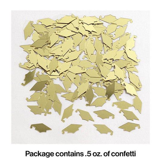 Gold Mortarboard Graduation Confetti, 0.5 Ounce Package