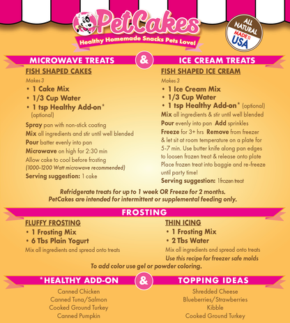 Birthday Baking Kit for Cats - 6 Cakes + 6 Ice Cream + Candle & Sprinkles