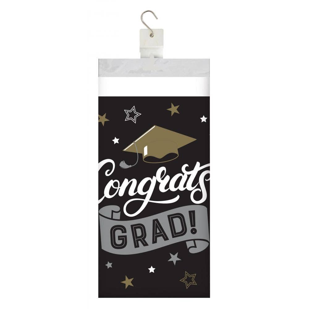 Grad Glamor Paper Tablecover Border Print, 54" x 102", 1/Pkg