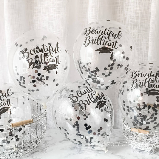 Beautiful & Brilliant Confetti Filled Balloons, 5pk
