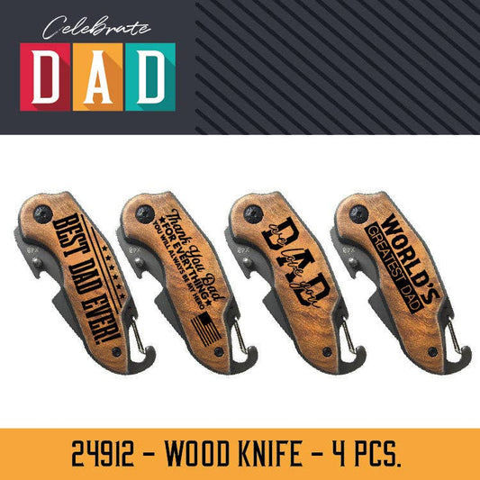 Pocket Knife Wood Handle Father's Day