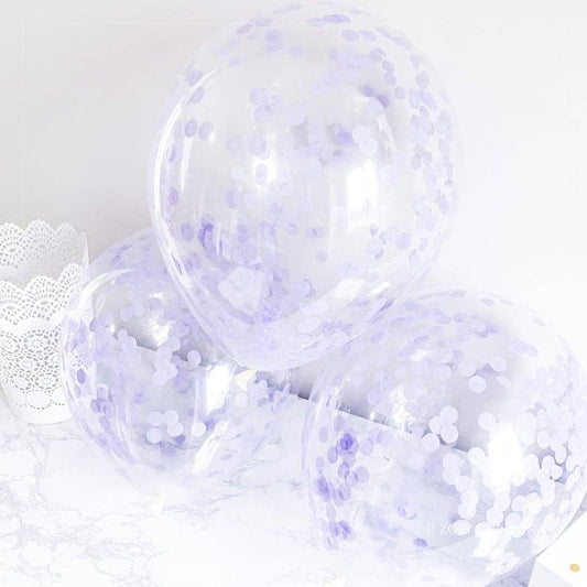 Lavendar Confetti Filled Latex Balloon 5pk