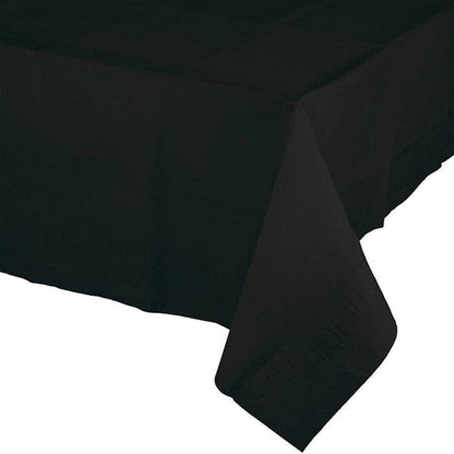 Black Velvet Value Friendly Plastic Table Cover, 1/Pkg