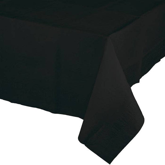 Black Velvet Value Friendly Plastic Table Cover, 1/Pkg