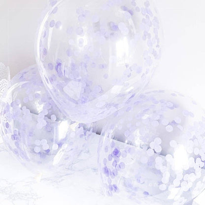Lavendar Confetti Filled Latex Balloon 5pk