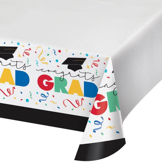 Grad Cap Toss Paper Tablecover, 54" x 102", 1/Pkg