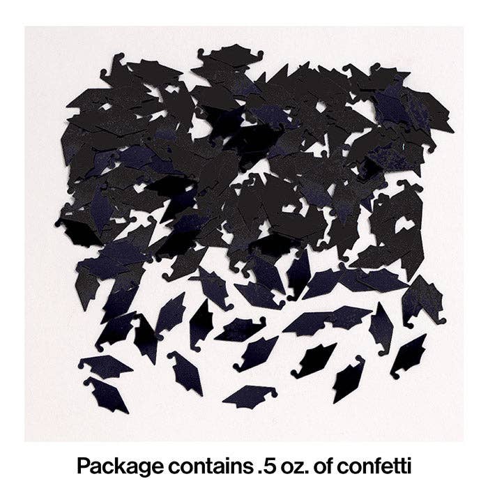 Graduation Mortarboard Confetti Black, 0.5 Ounce Package