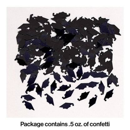 Graduation Mortarboard Confetti Black, 0.5 Ounce Package