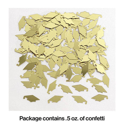 Gold Mortarboard Graduation Confetti, 0.5 Ounce Package