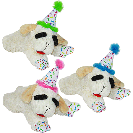 Multipet Lamb Chop with Birthday Hat 10.5"