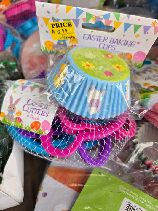 Easter Cookie Cutter/ Baking Cup Combo