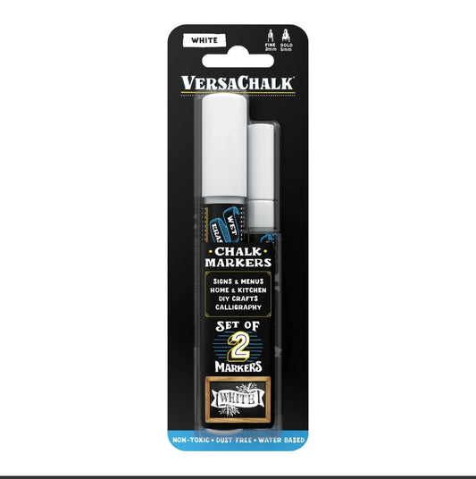 White Chalk Marker 2pc Combo Set